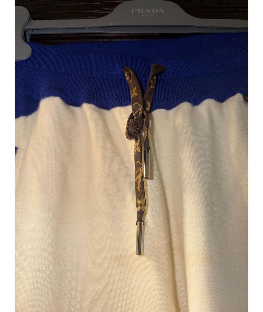 LOUIS VUITTON Белые кашемировые прямые брюки, фото 3