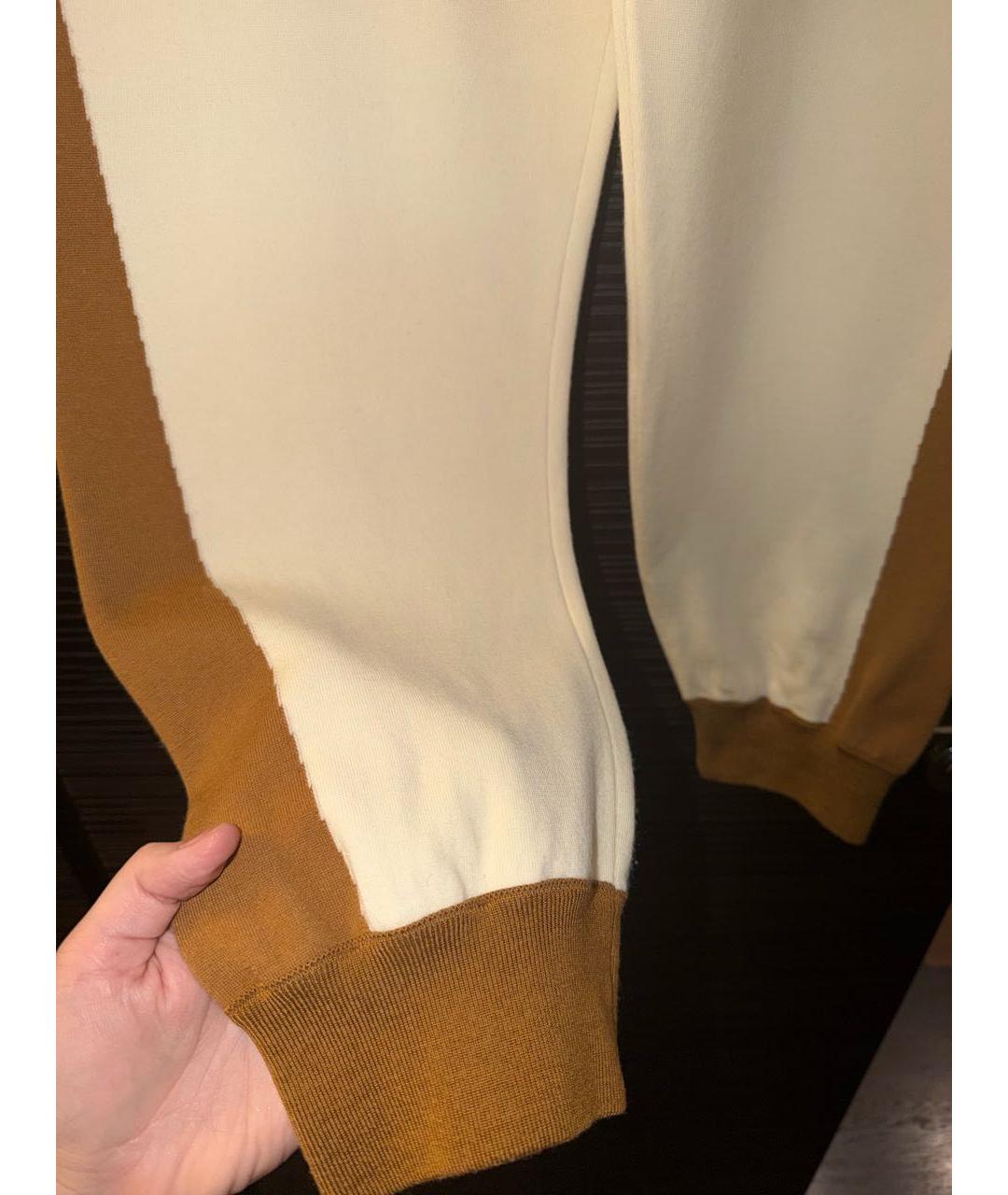 LOUIS VUITTON Белые кашемировые прямые брюки, фото 2