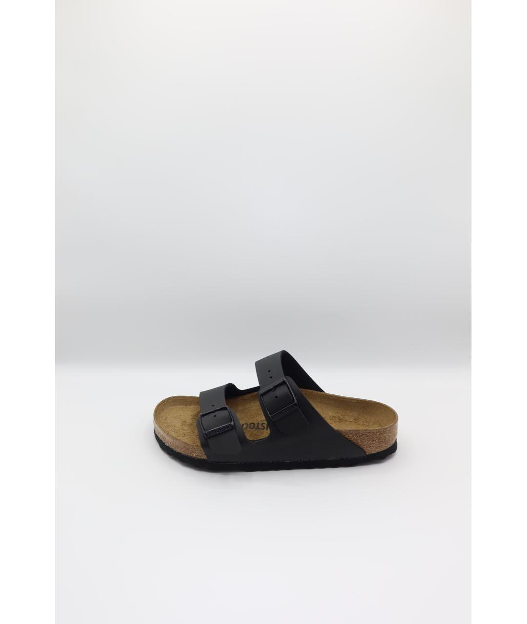 BIRKENSTOCK Черные шлепанцы из искусственной кожи, фото 6