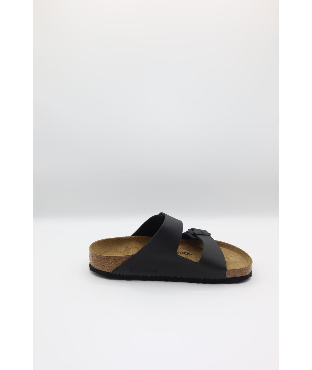 BIRKENSTOCK Черные шлепанцы из искусственной кожи, фото 3