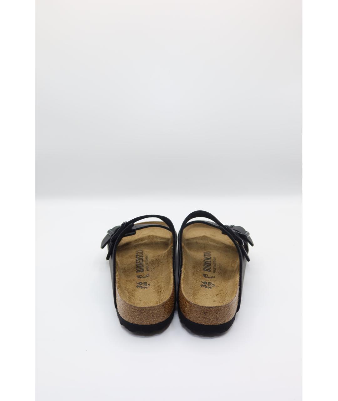 BIRKENSTOCK Черные шлепанцы из искусственной кожи, фото 4