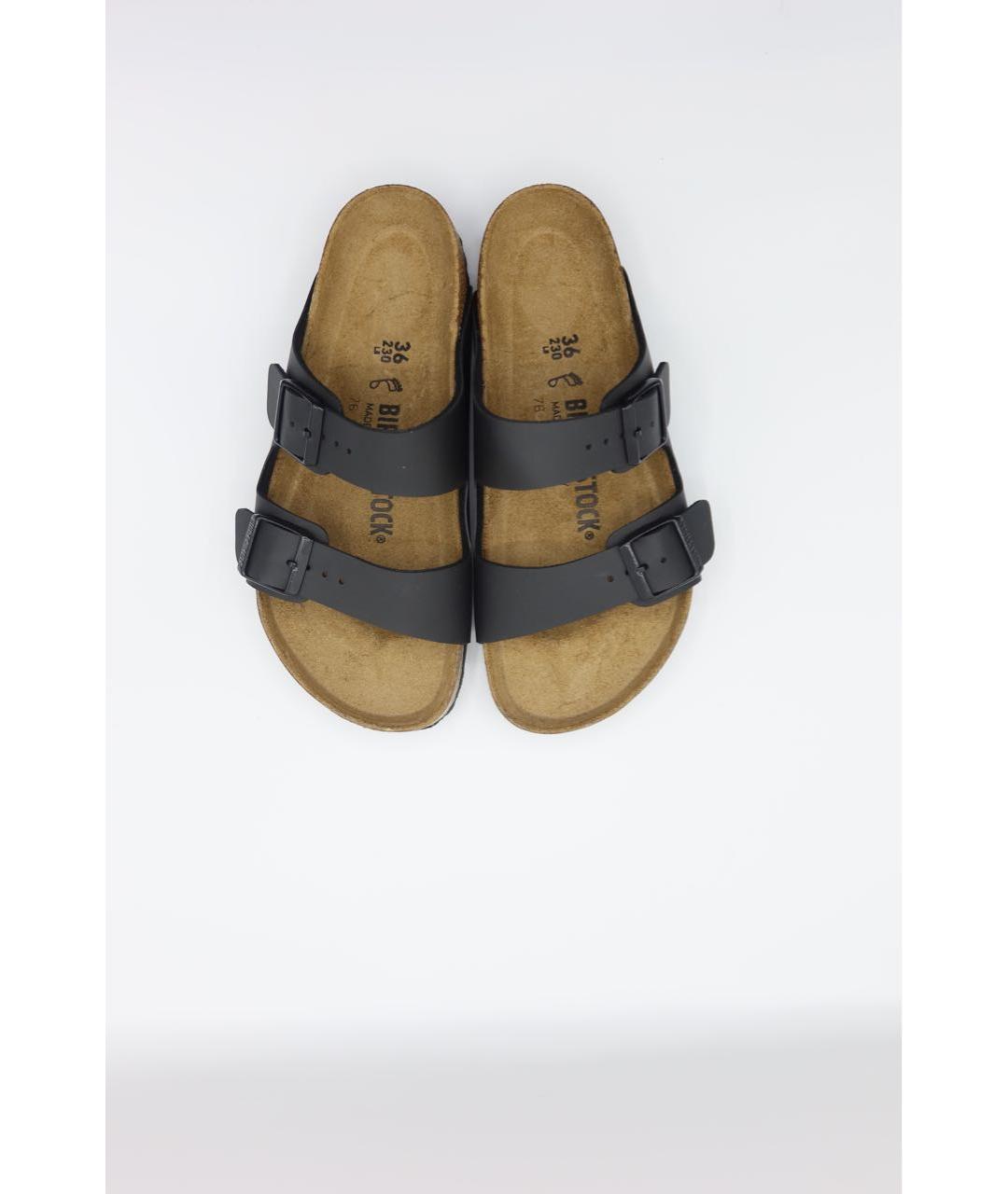 BIRKENSTOCK Черные шлепанцы из искусственной кожи, фото 5