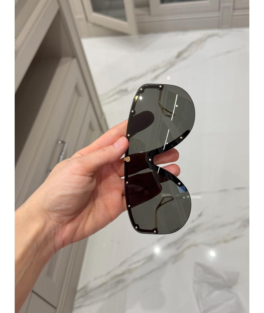 VERSACE Золотые металлические солнцезащитные очки, фото 4