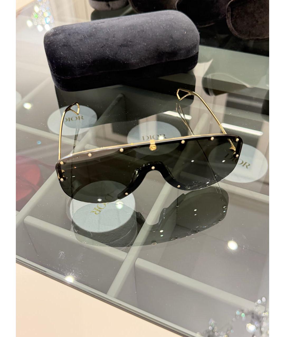 VERSACE Золотые металлические солнцезащитные очки, фото 2