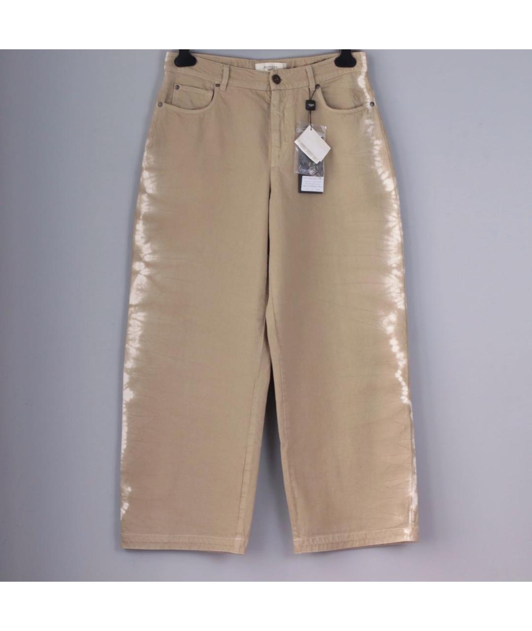 WEEKEND MAX MARA Бежевые хлопковые прямые джинсы, фото 2