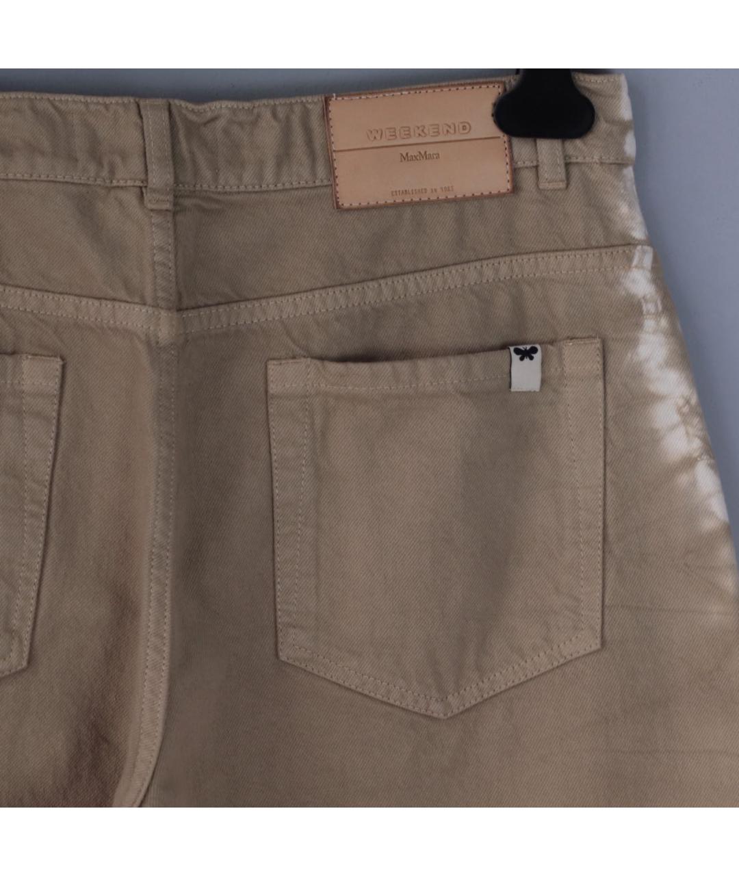 WEEKEND MAX MARA Бежевые хлопковые прямые джинсы, фото 6