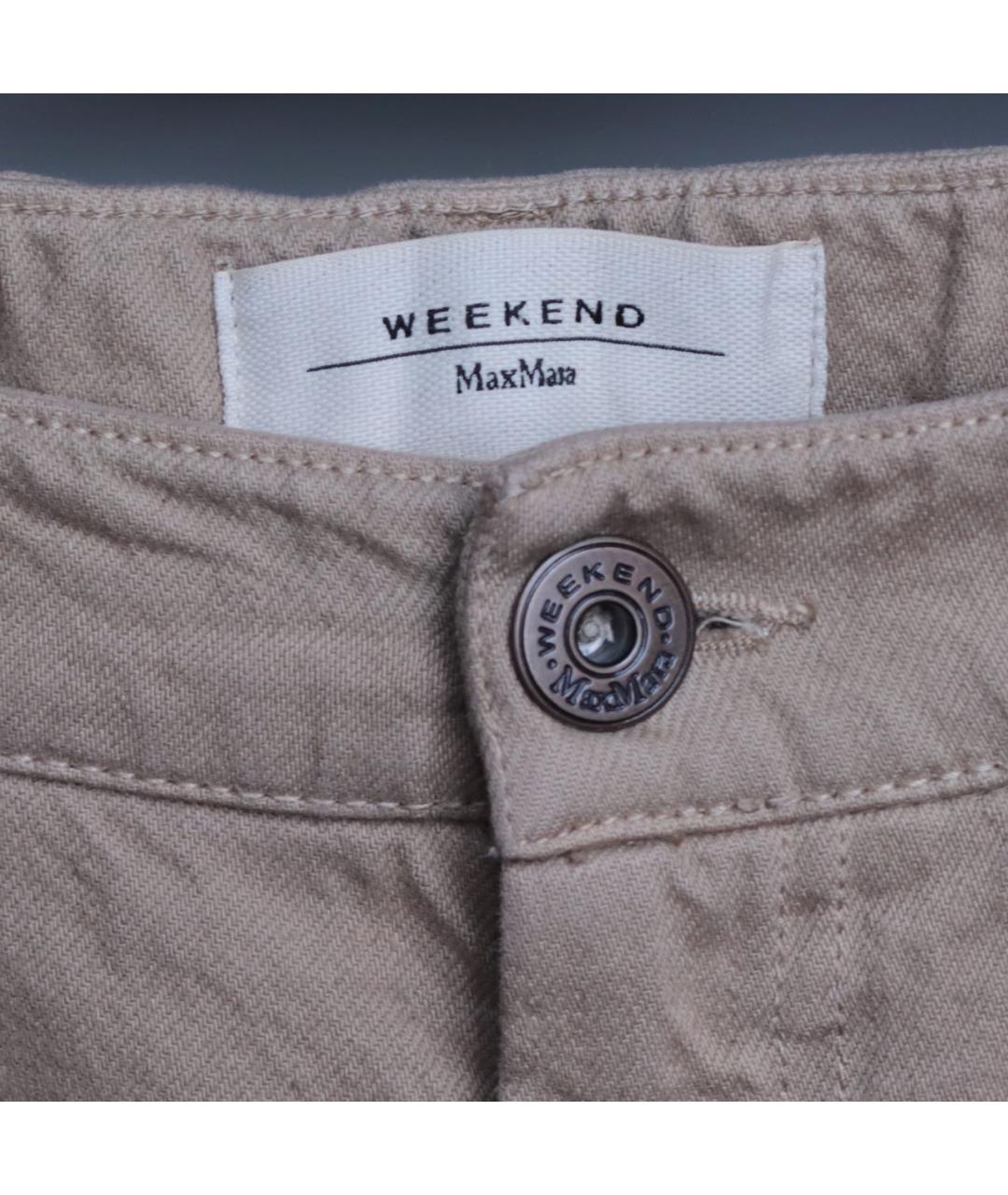 WEEKEND MAX MARA Бежевые хлопковые прямые джинсы, фото 4