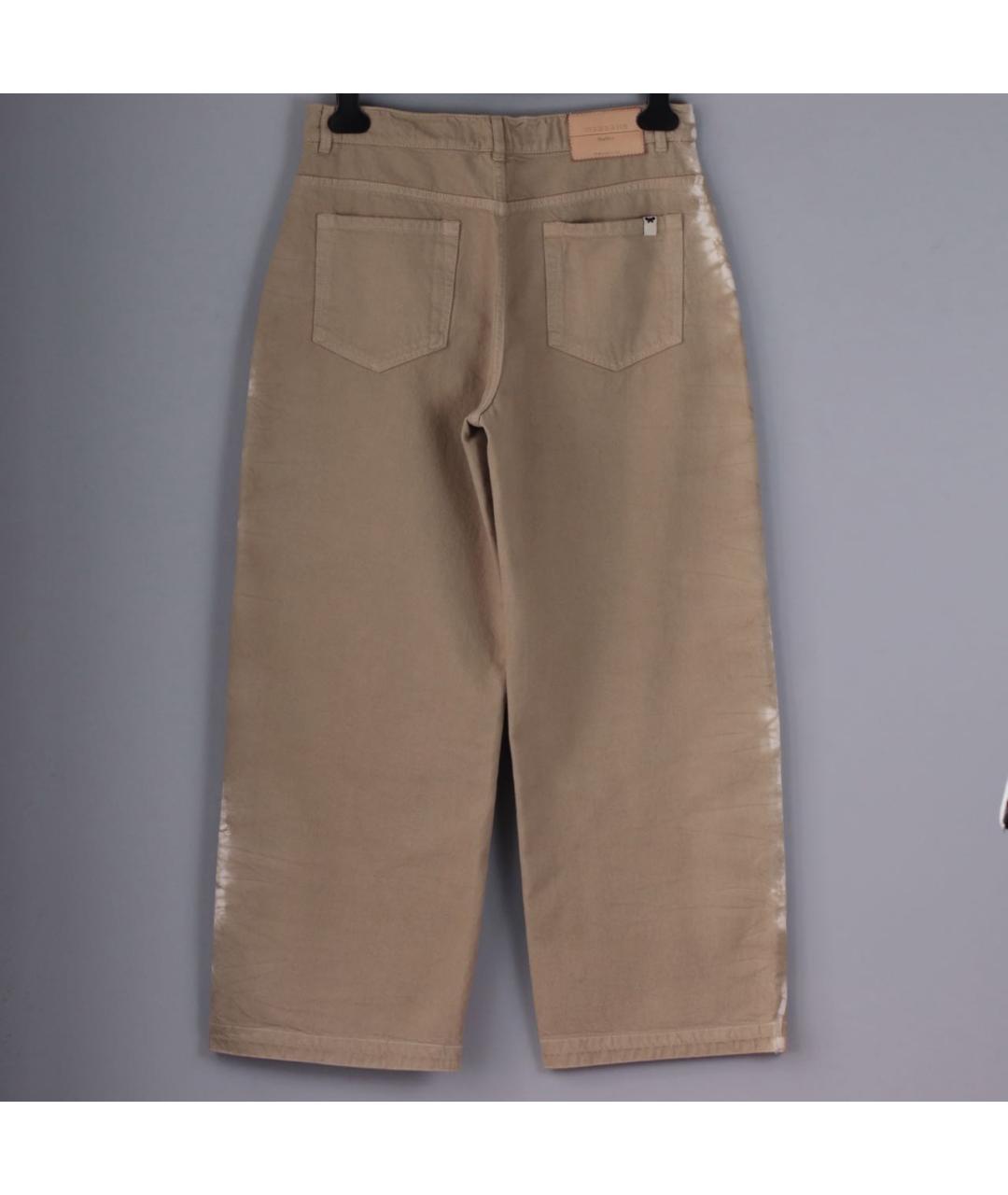 WEEKEND MAX MARA Бежевые хлопковые прямые джинсы, фото 3