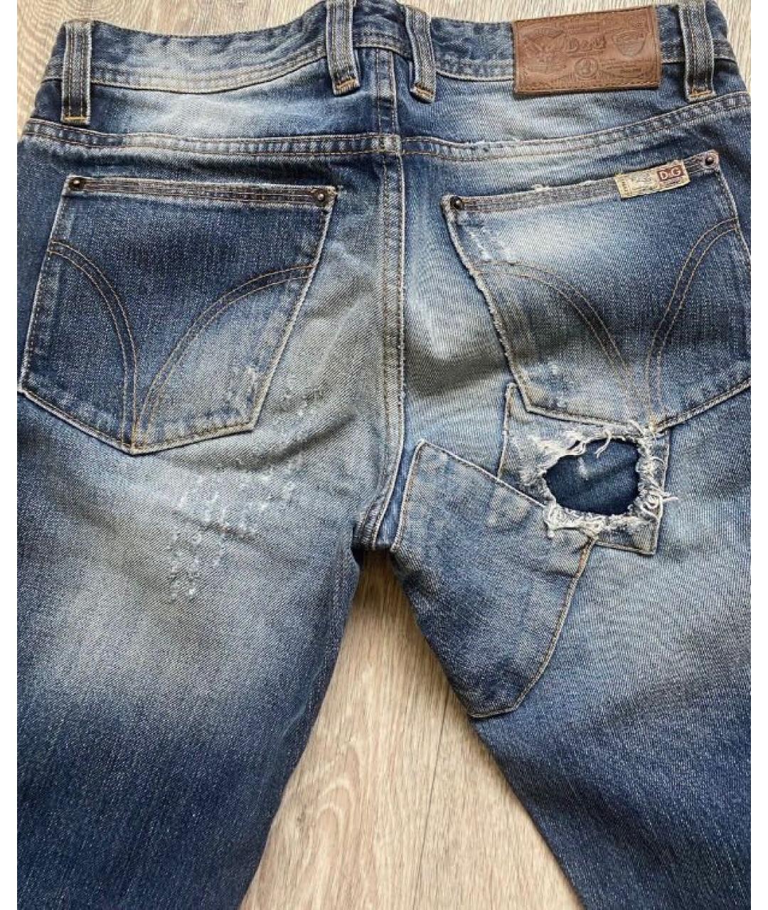 DOLCE&GABBANA Синие хлопковые джинсы скинни, фото 3