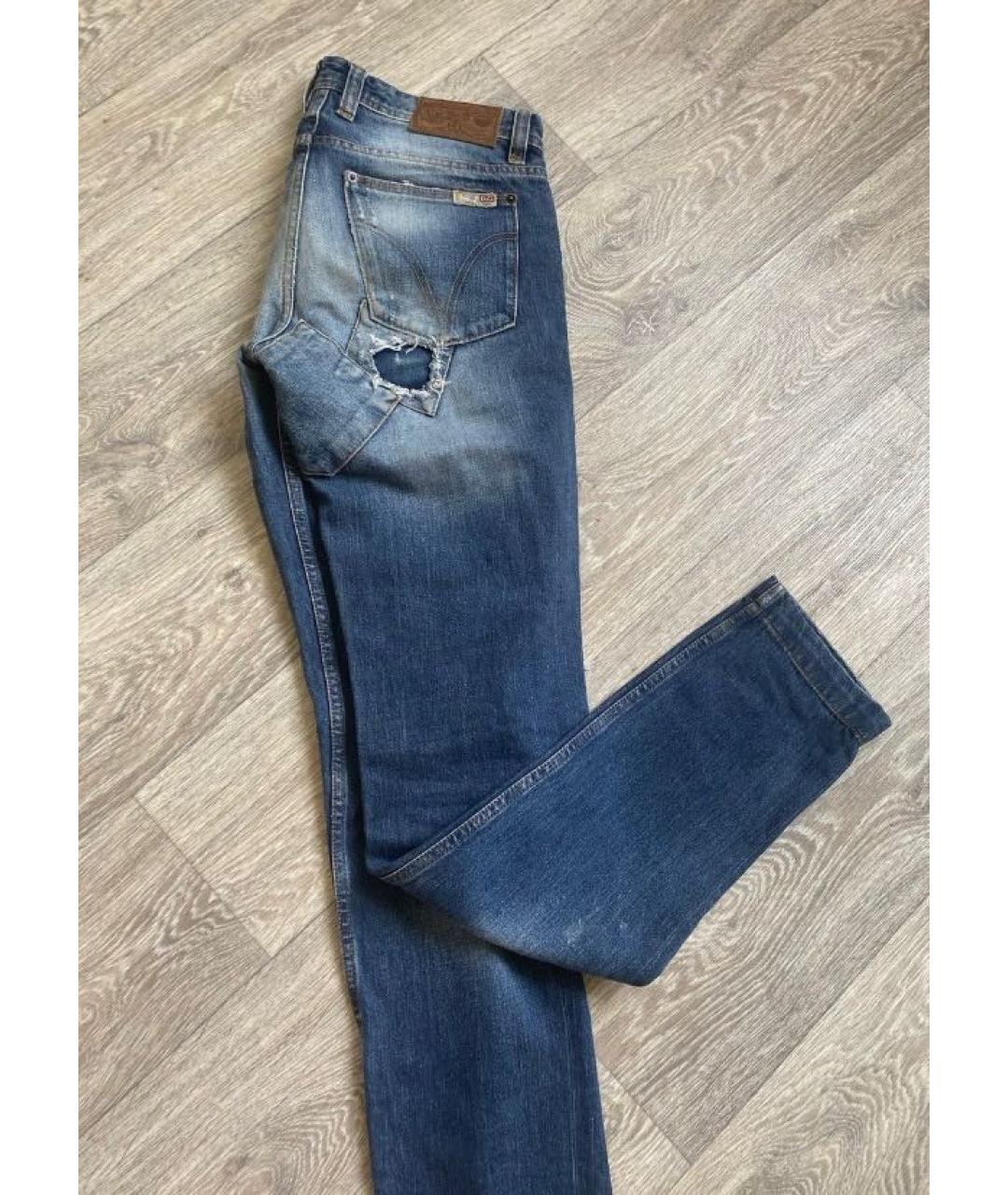 DOLCE&GABBANA Синие хлопковые джинсы скинни, фото 5