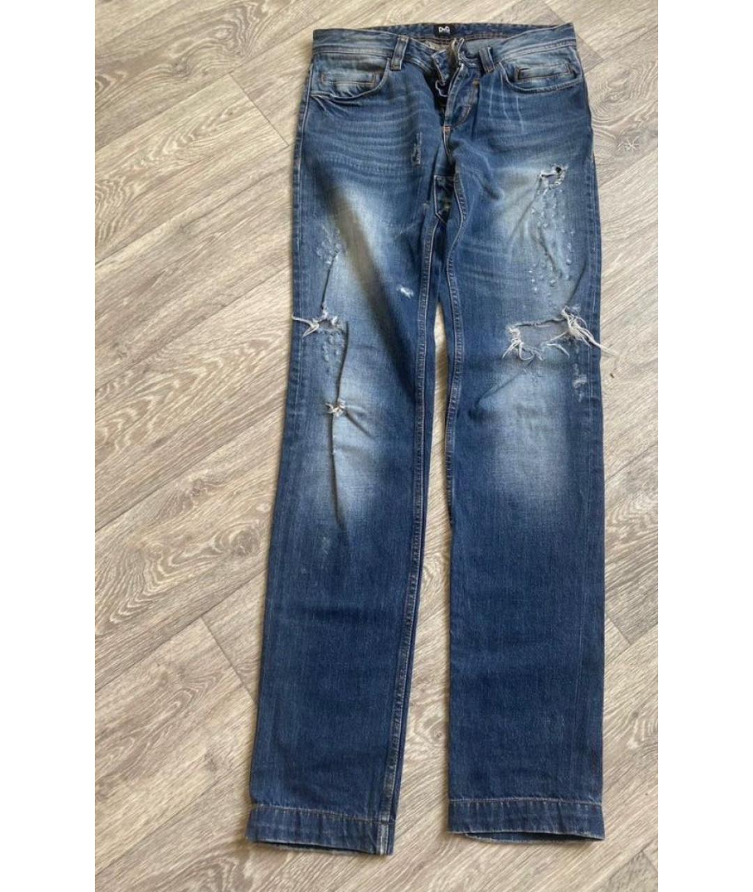 DOLCE&GABBANA Синие хлопковые джинсы скинни, фото 9