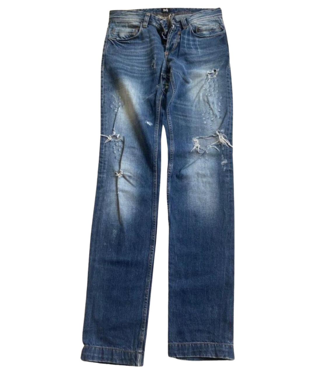 DOLCE&GABBANA Синие хлопковые джинсы скинни, фото 1