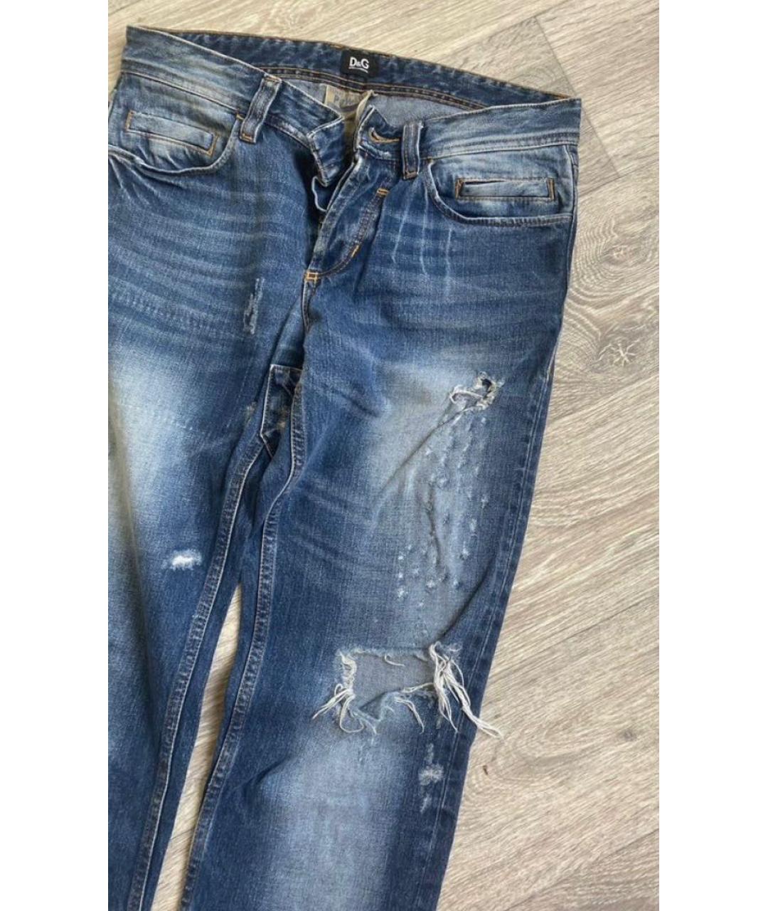 DOLCE&GABBANA Синие хлопковые джинсы скинни, фото 2