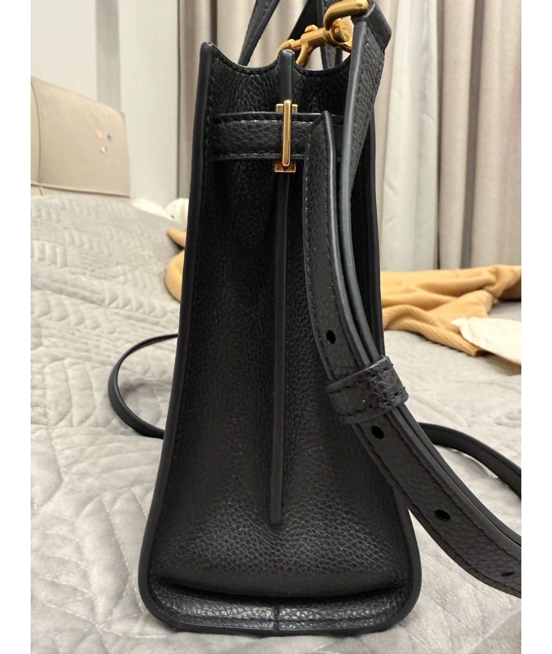 TORY BURCH Черная кожаная сумка тоут, фото 5