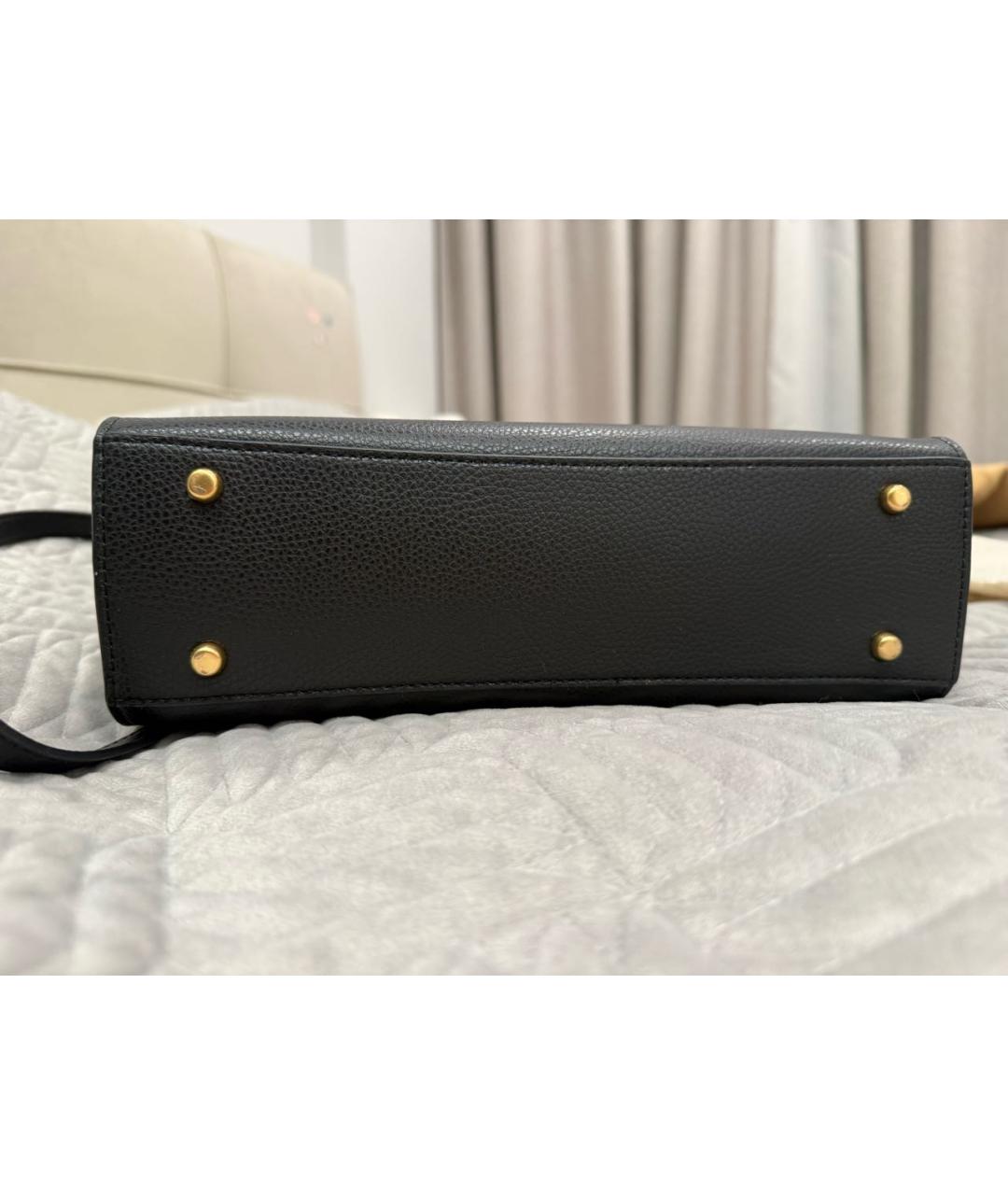 TORY BURCH Черная кожаная сумка тоут, фото 4