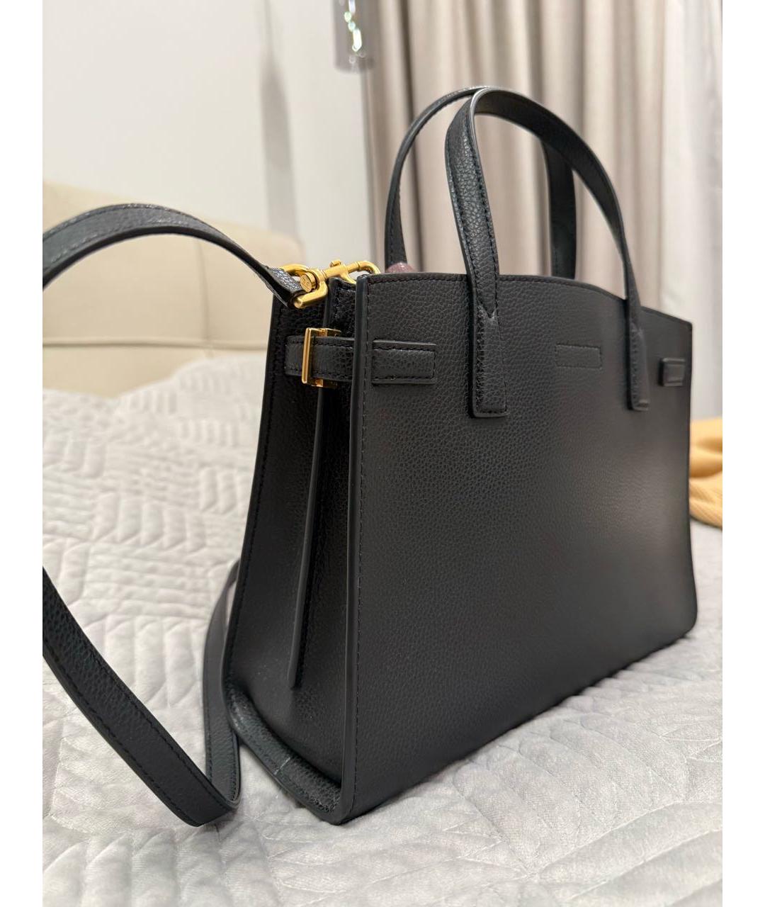 TORY BURCH Черная кожаная сумка тоут, фото 3