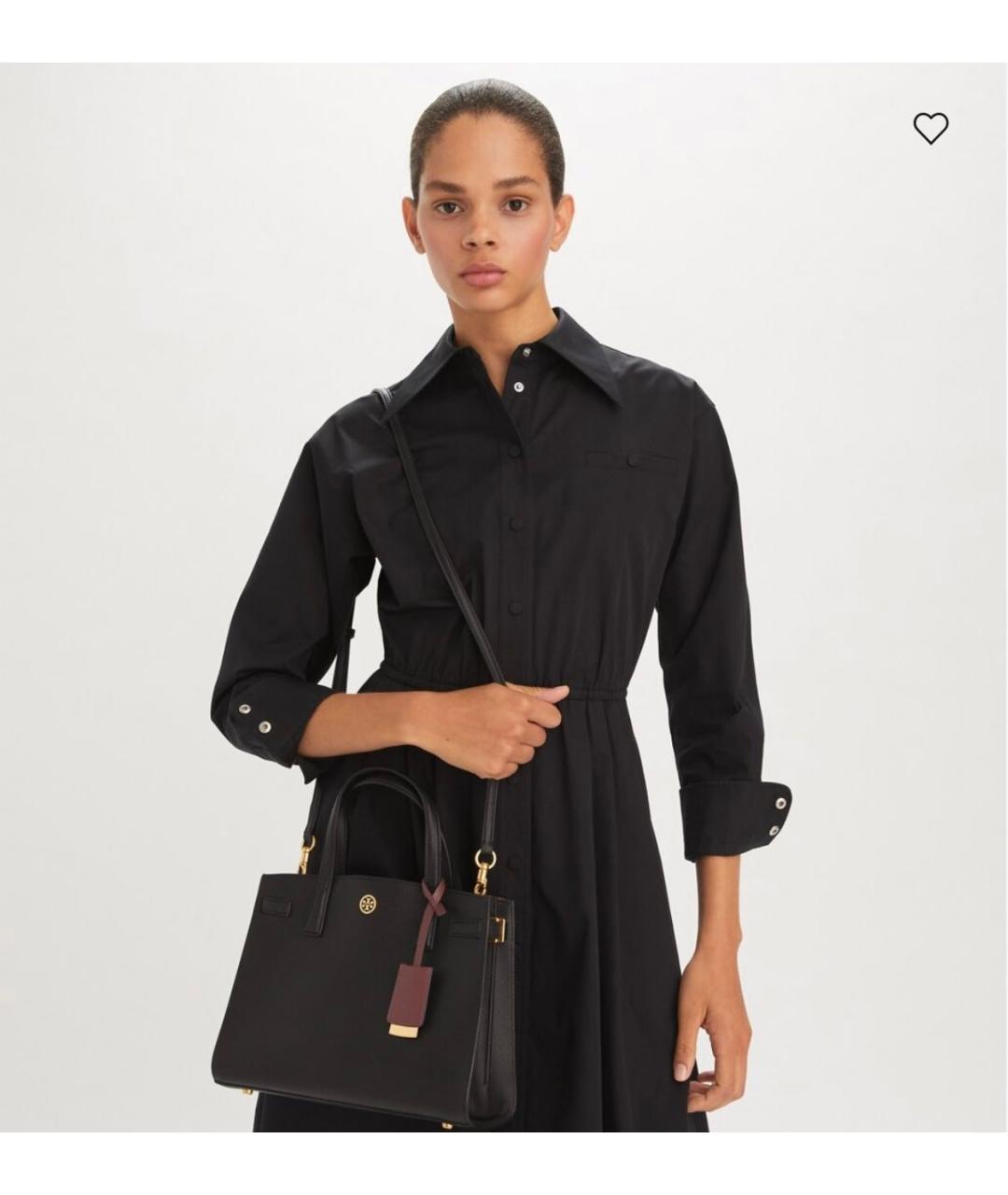 TORY BURCH Черная кожаная сумка тоут, фото 7