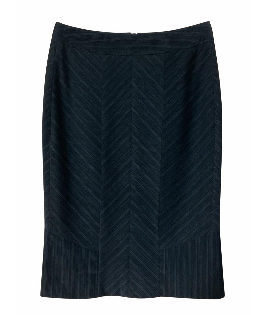 SPORTMAX Черная хлопковая юбка миди, фото 1