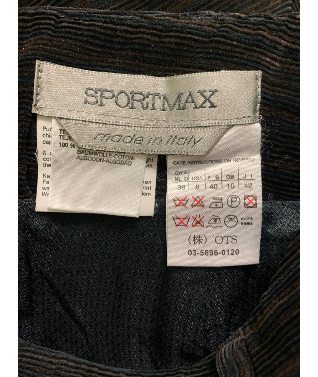 SPORTMAX Черная хлопковая юбка миди, фото 3