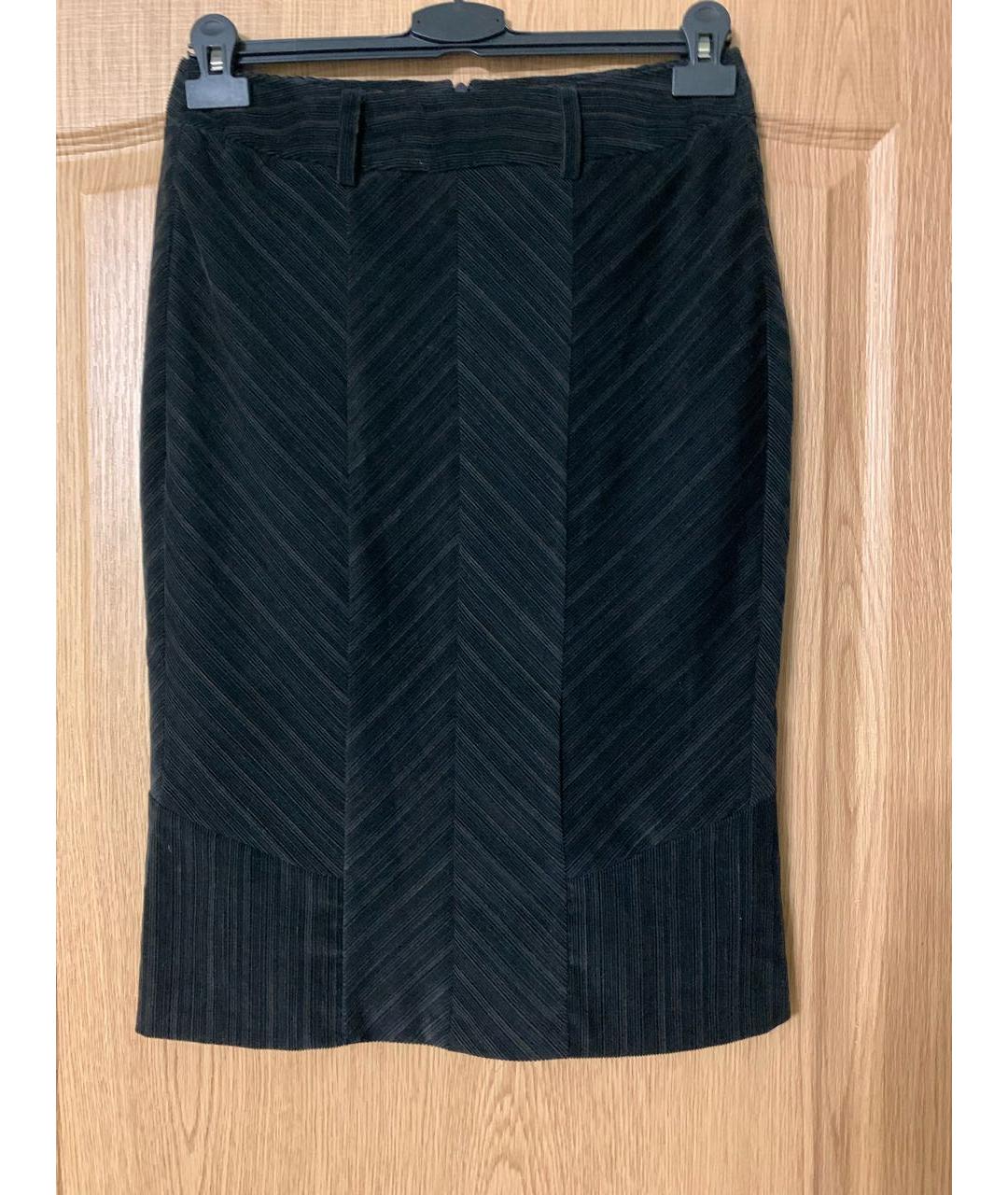 SPORTMAX Черная хлопковая юбка миди, фото 7