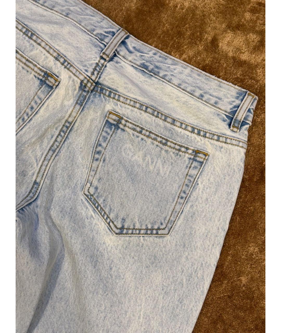 GANNI Голубые хлопковые прямые джинсы, фото 6