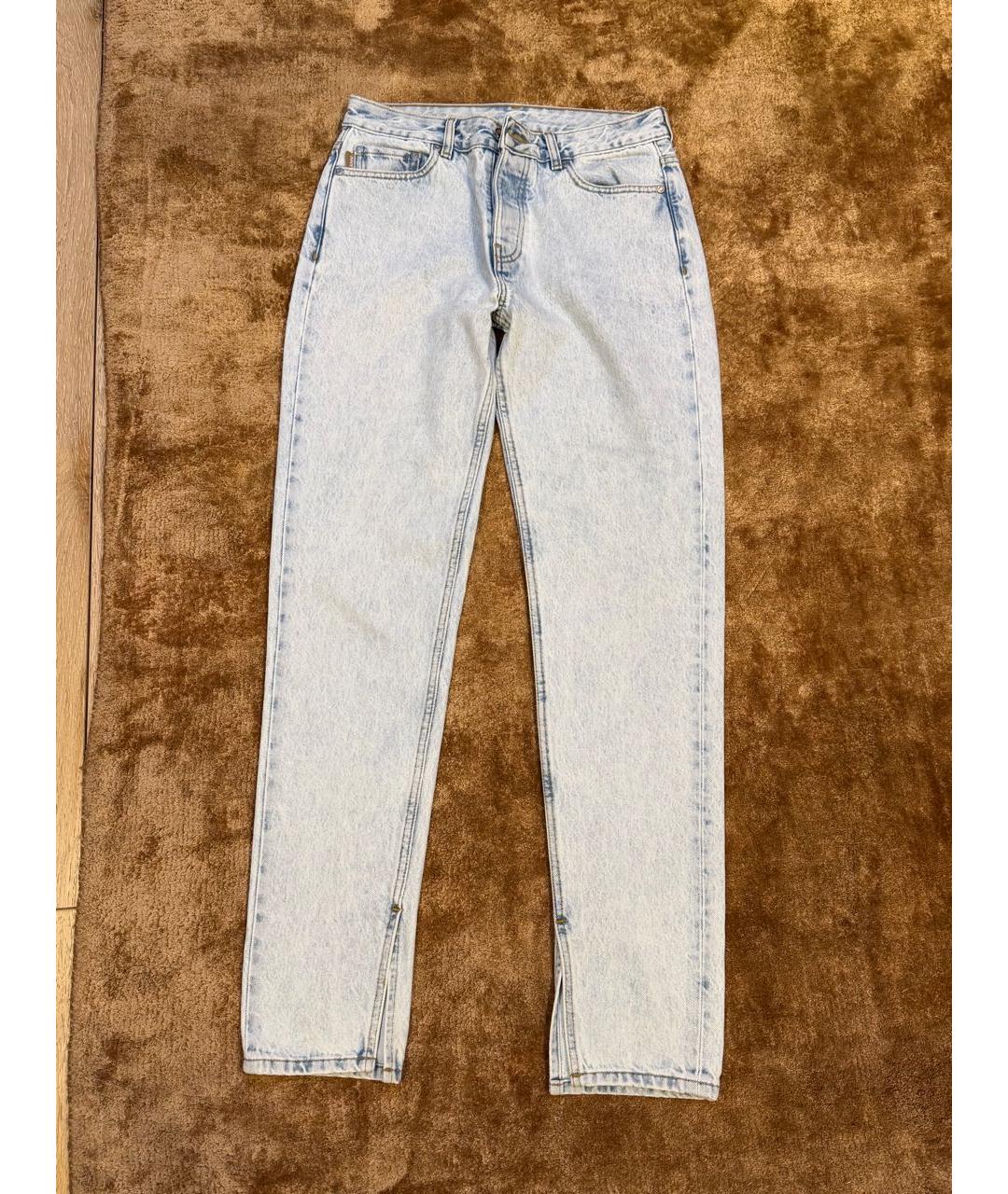 GANNI Голубые хлопковые прямые джинсы, фото 7