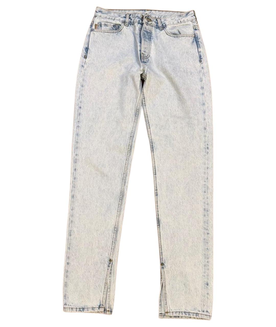 GANNI Голубые хлопковые прямые джинсы, фото 1