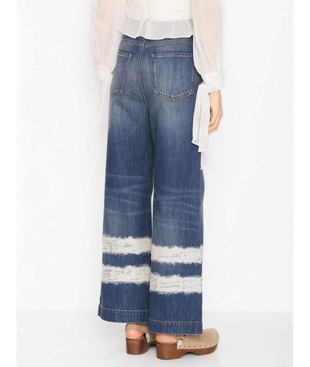 SPORTMAX Синие хлопковые джинсы клеш, фото 8