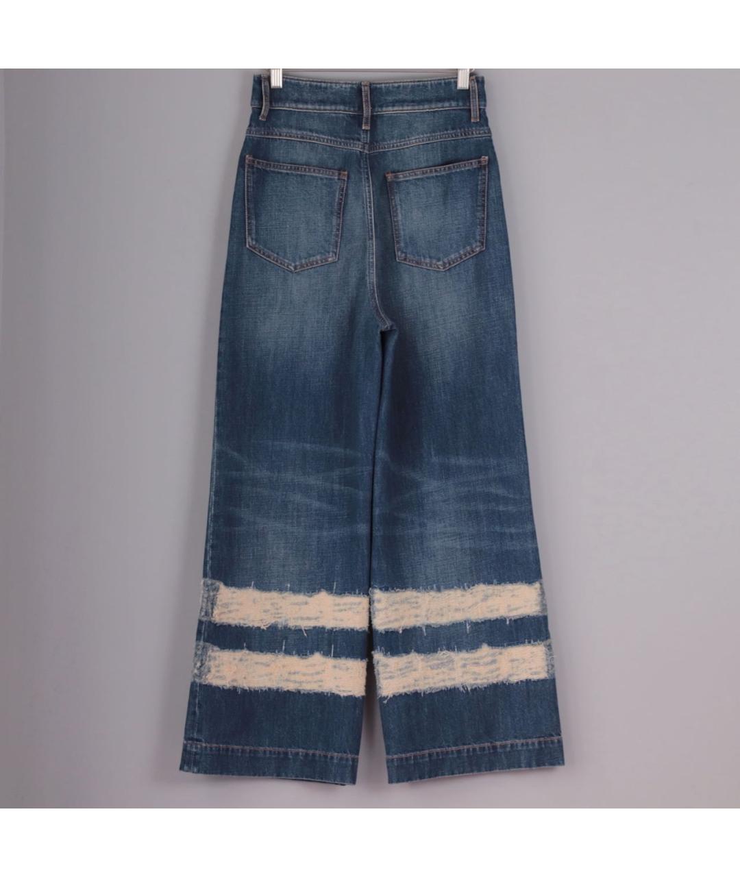 SPORTMAX Синие хлопковые джинсы клеш, фото 3