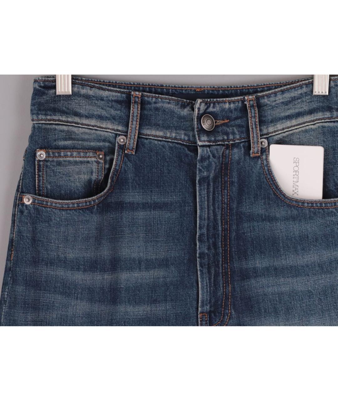 SPORTMAX Синие хлопковые джинсы клеш, фото 6