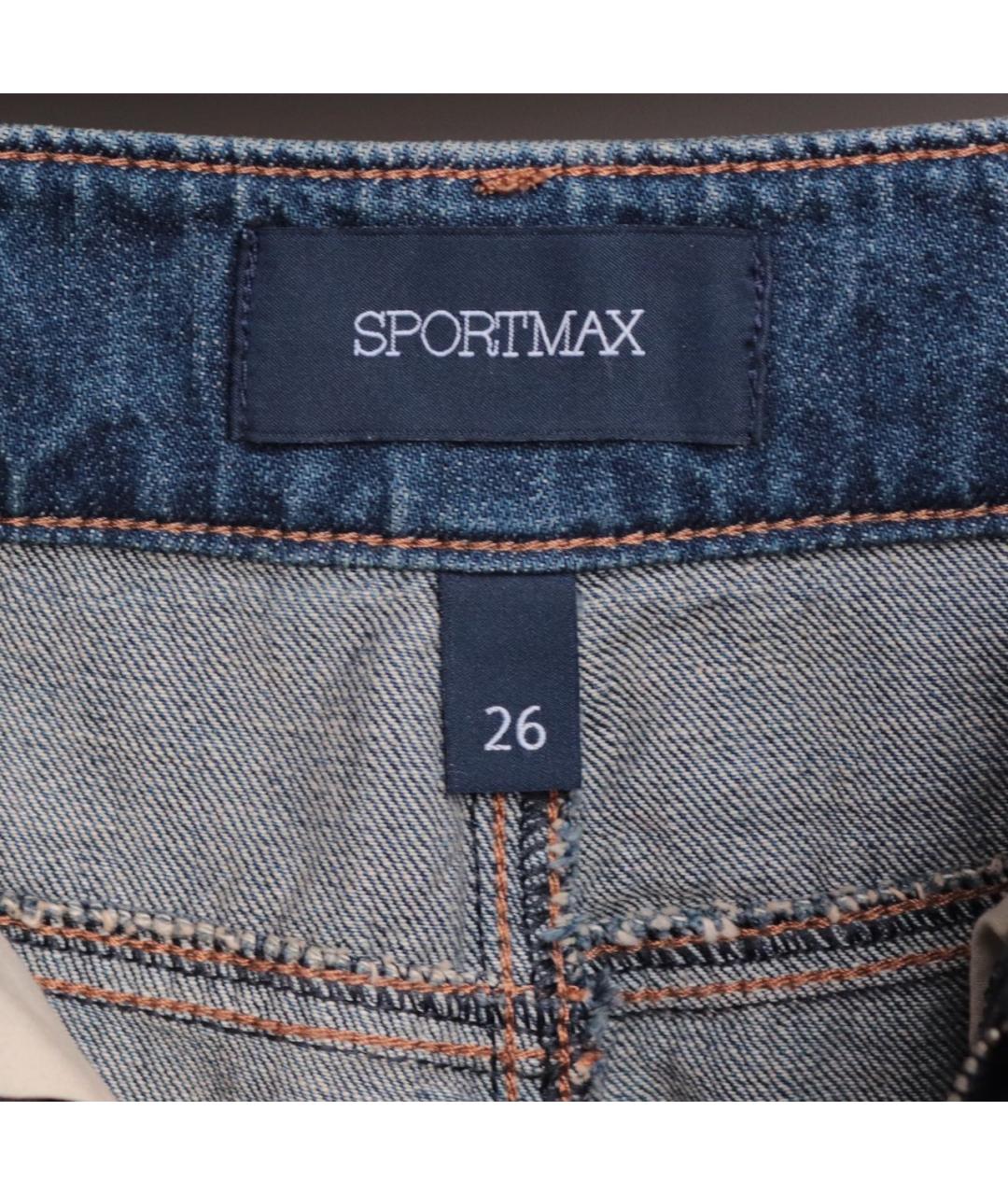 SPORTMAX Синие хлопковые джинсы клеш, фото 4