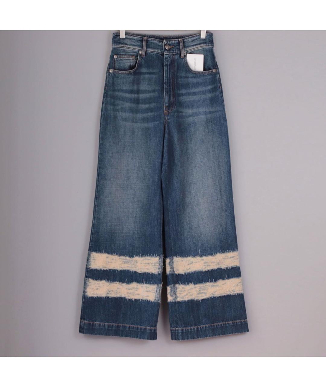 SPORTMAX Синие хлопковые джинсы клеш, фото 2