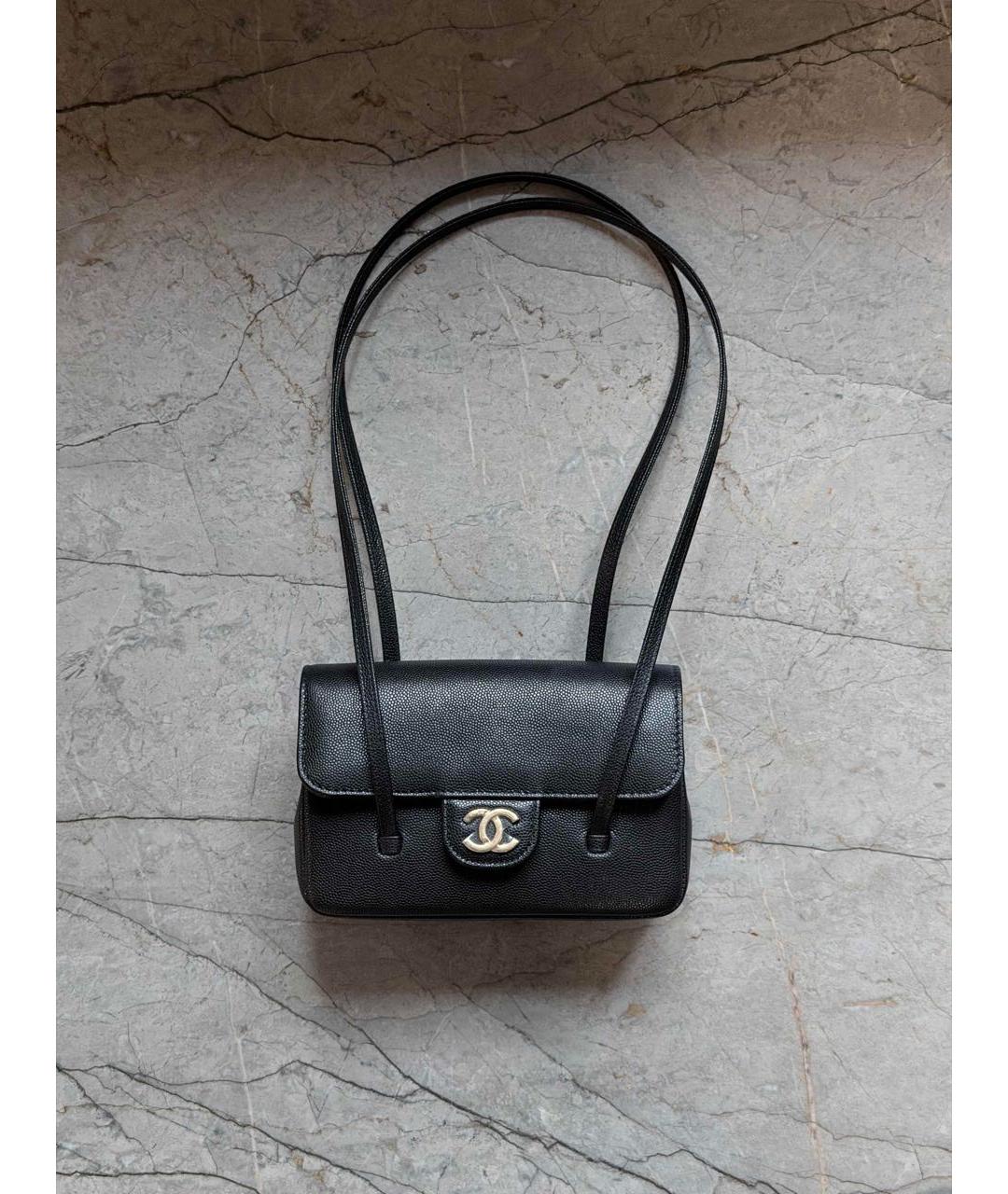 CHANEL Черная кожаная сумка через плечо, фото 8