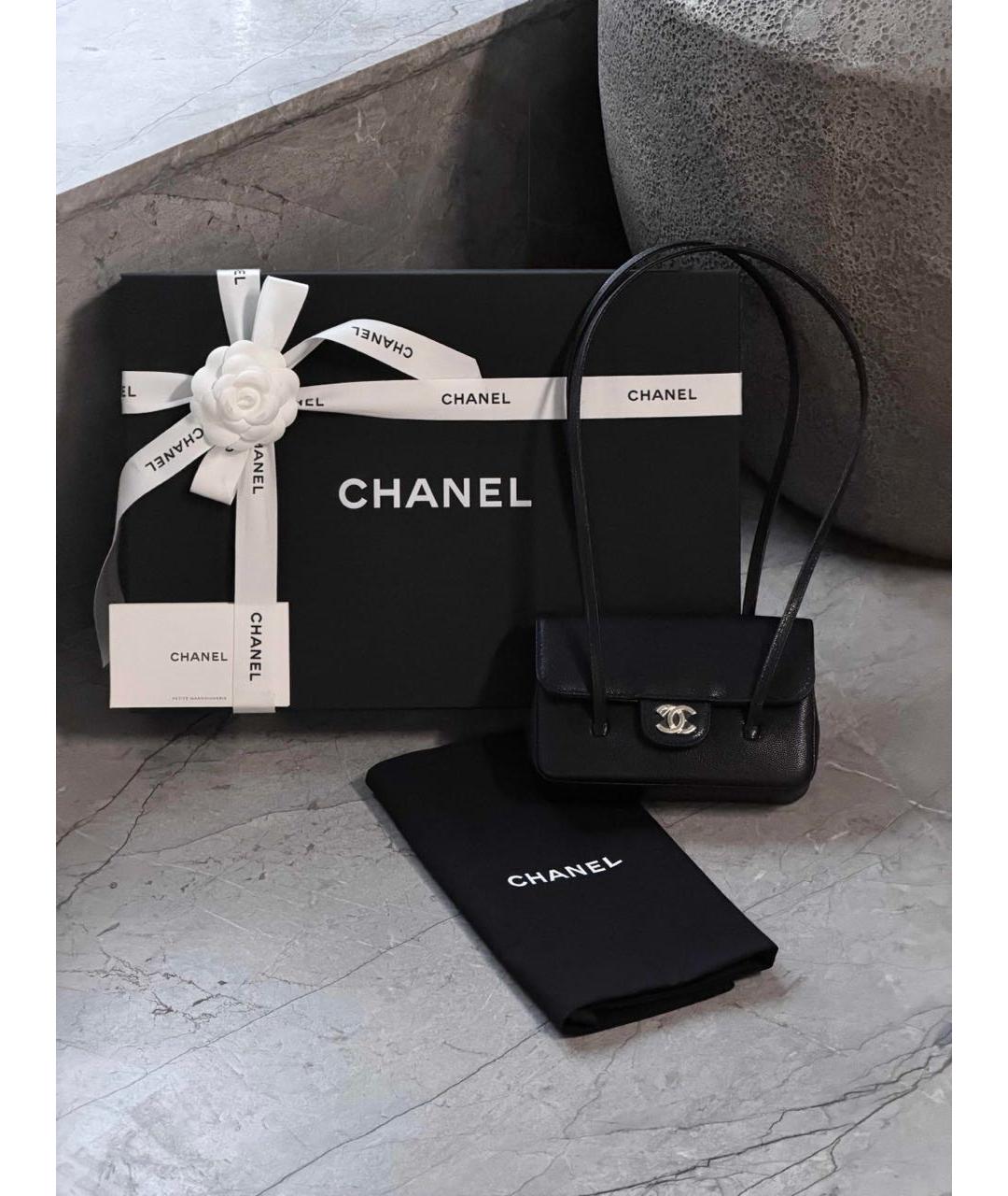 CHANEL Черная кожаная сумка через плечо, фото 7