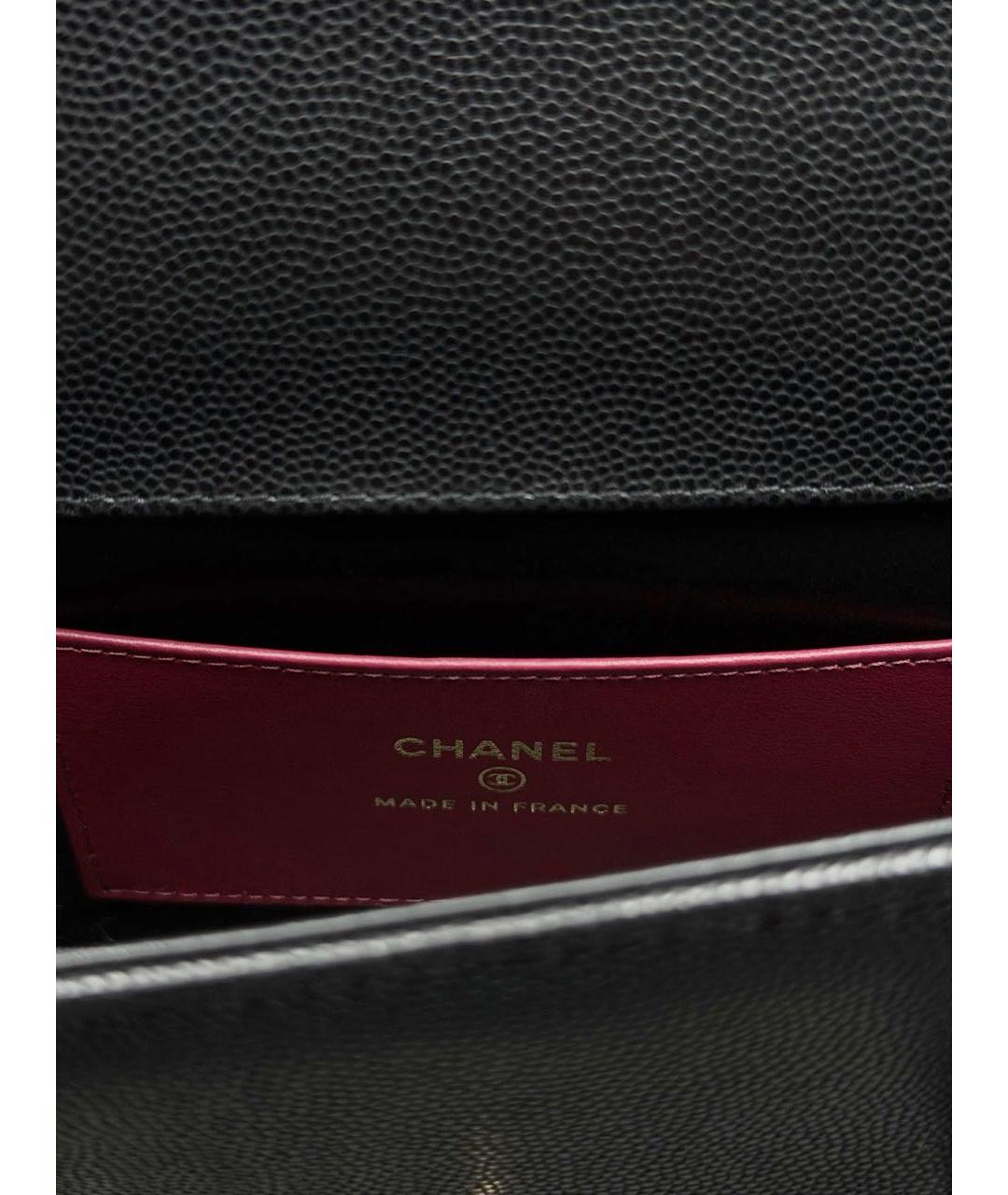 CHANEL Черная кожаная сумка через плечо, фото 6