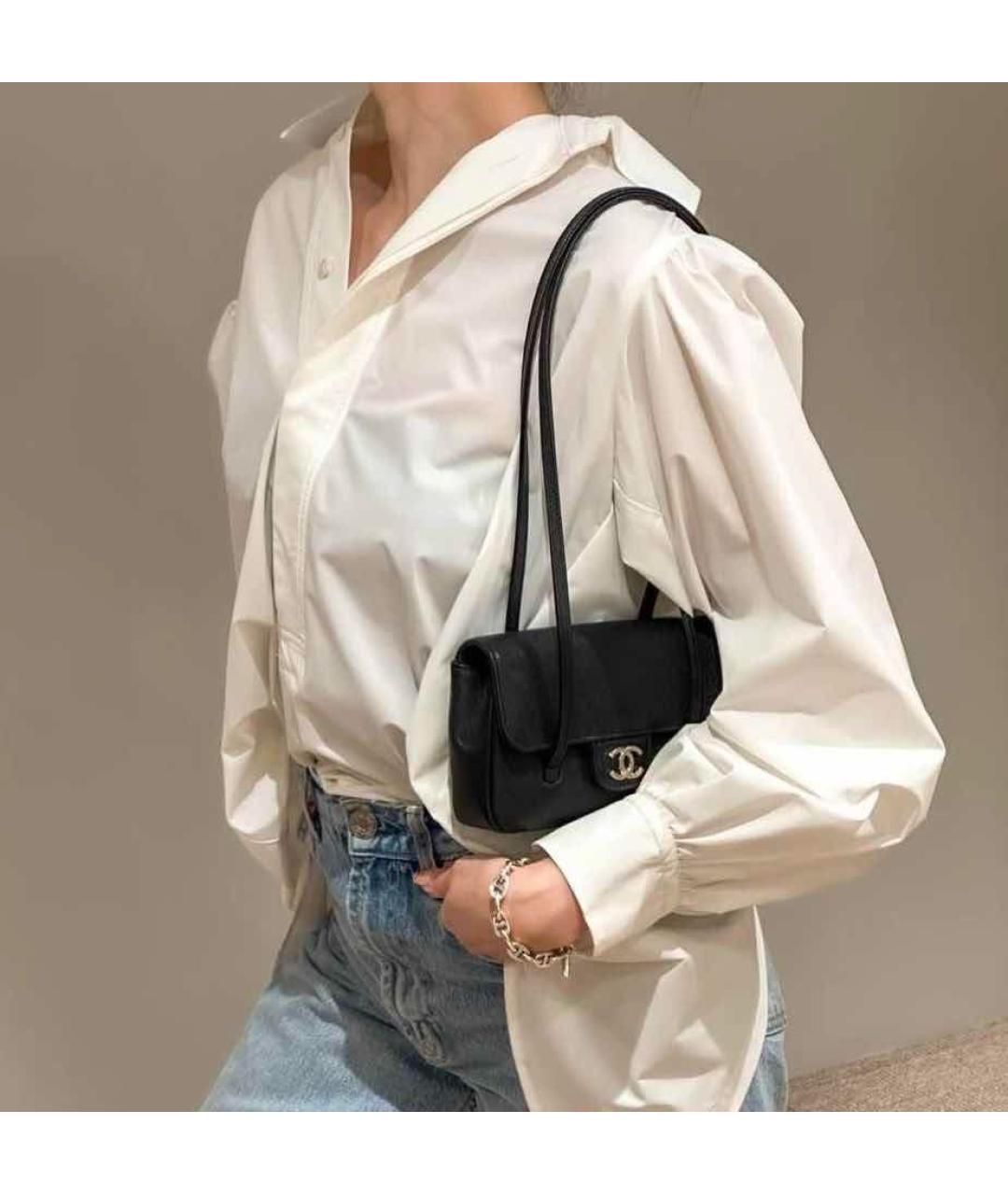 CHANEL Черная кожаная сумка через плечо, фото 5