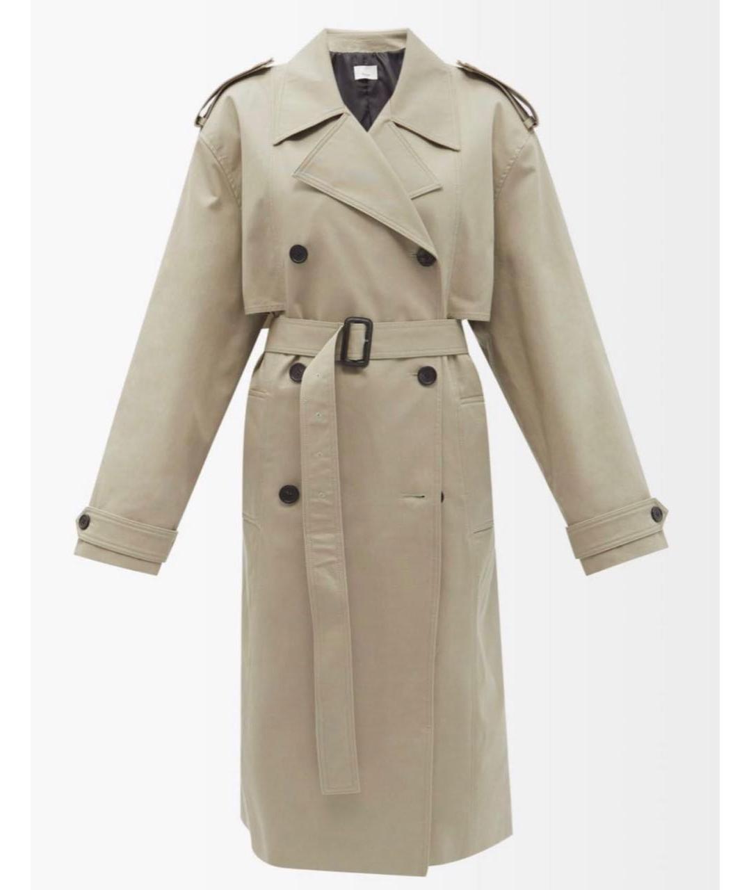 THE FRANKIE SHOP Бежевый хлопковый тренч/плащ, фото 5
