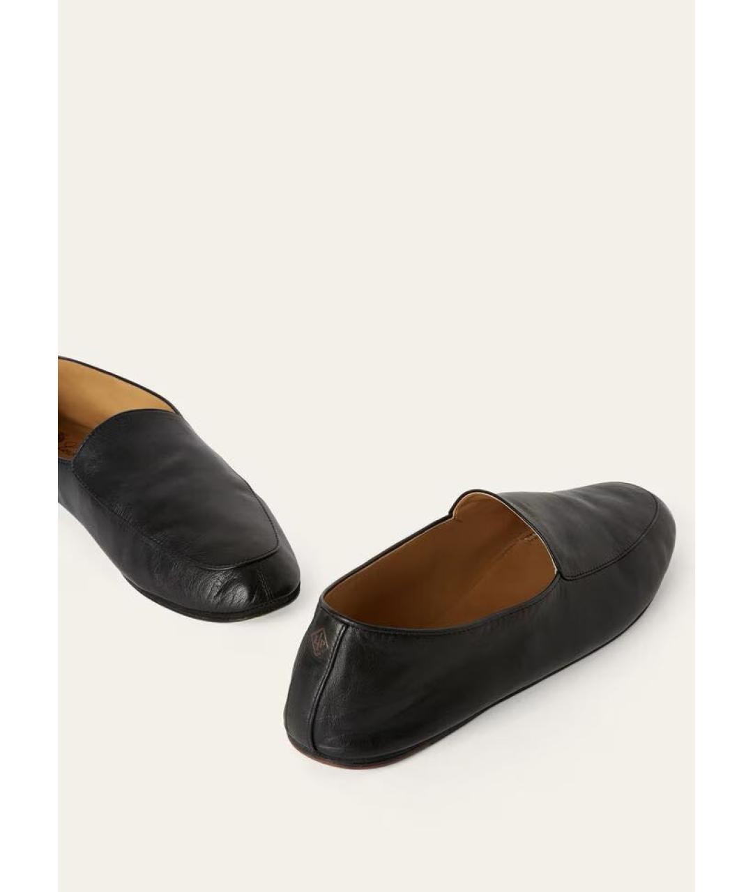 LORO PIANA Черные кожаные лоферы, фото 3