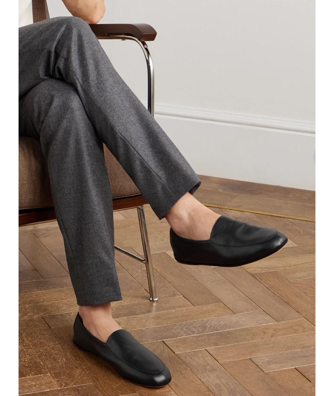 LORO PIANA Черные кожаные лоферы, фото 2