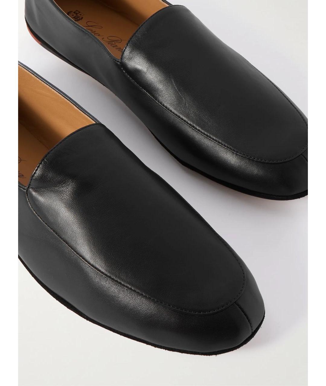 LORO PIANA Черные кожаные лоферы, фото 6