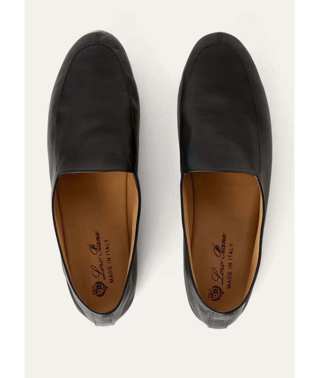 LORO PIANA Черные кожаные лоферы, фото 4
