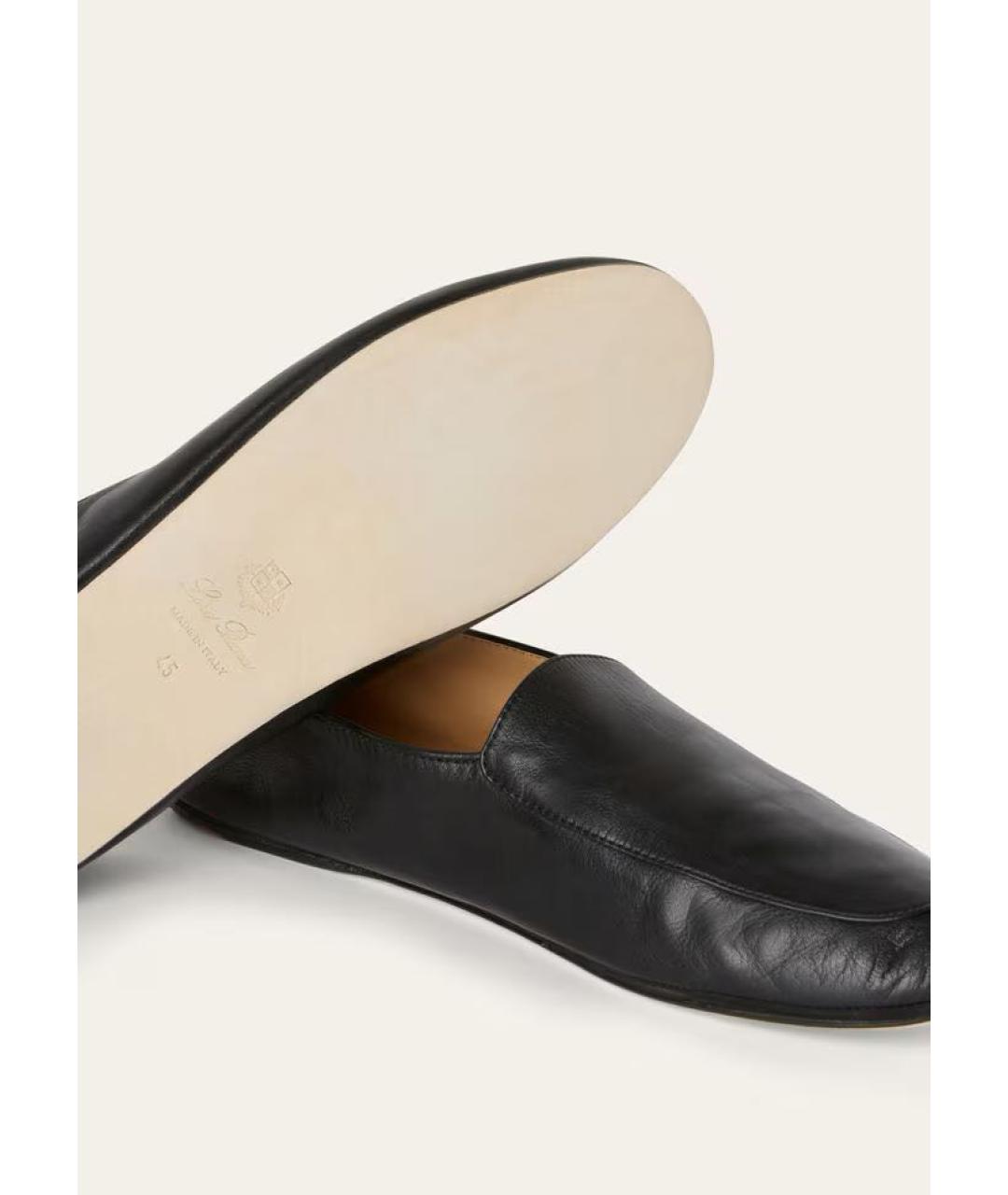 LORO PIANA Черные кожаные лоферы, фото 5