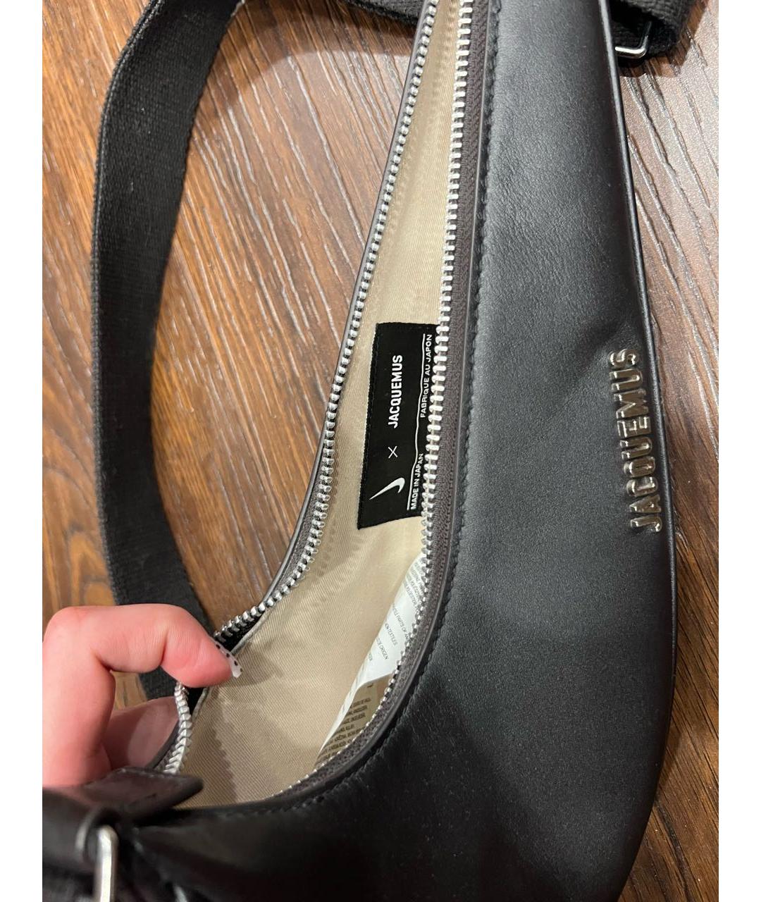 JACQUEMUS Коричневая кожаная сумка через плечо, фото 3