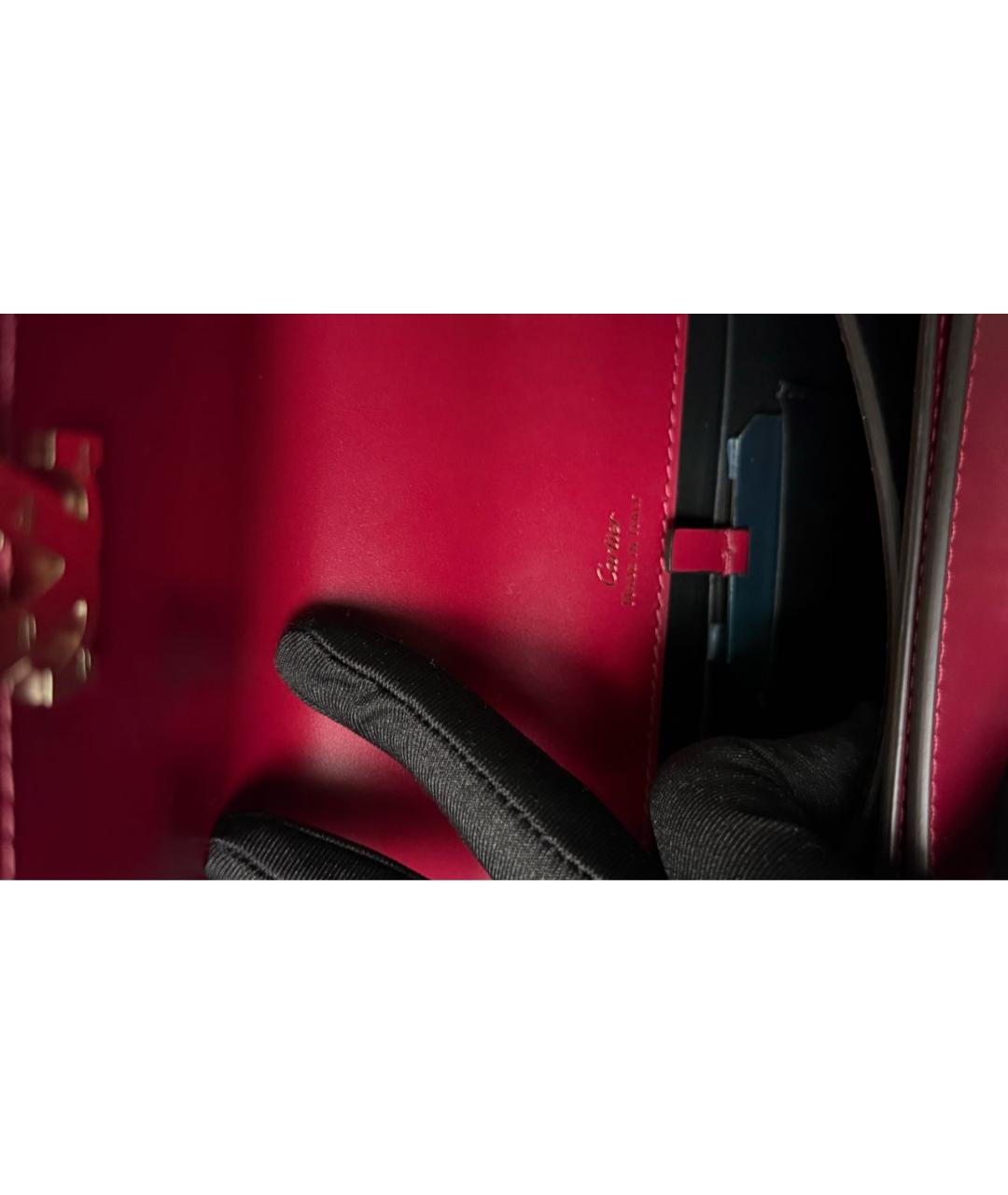 CARTIER Бордовая кожаная сумка через плечо, фото 4