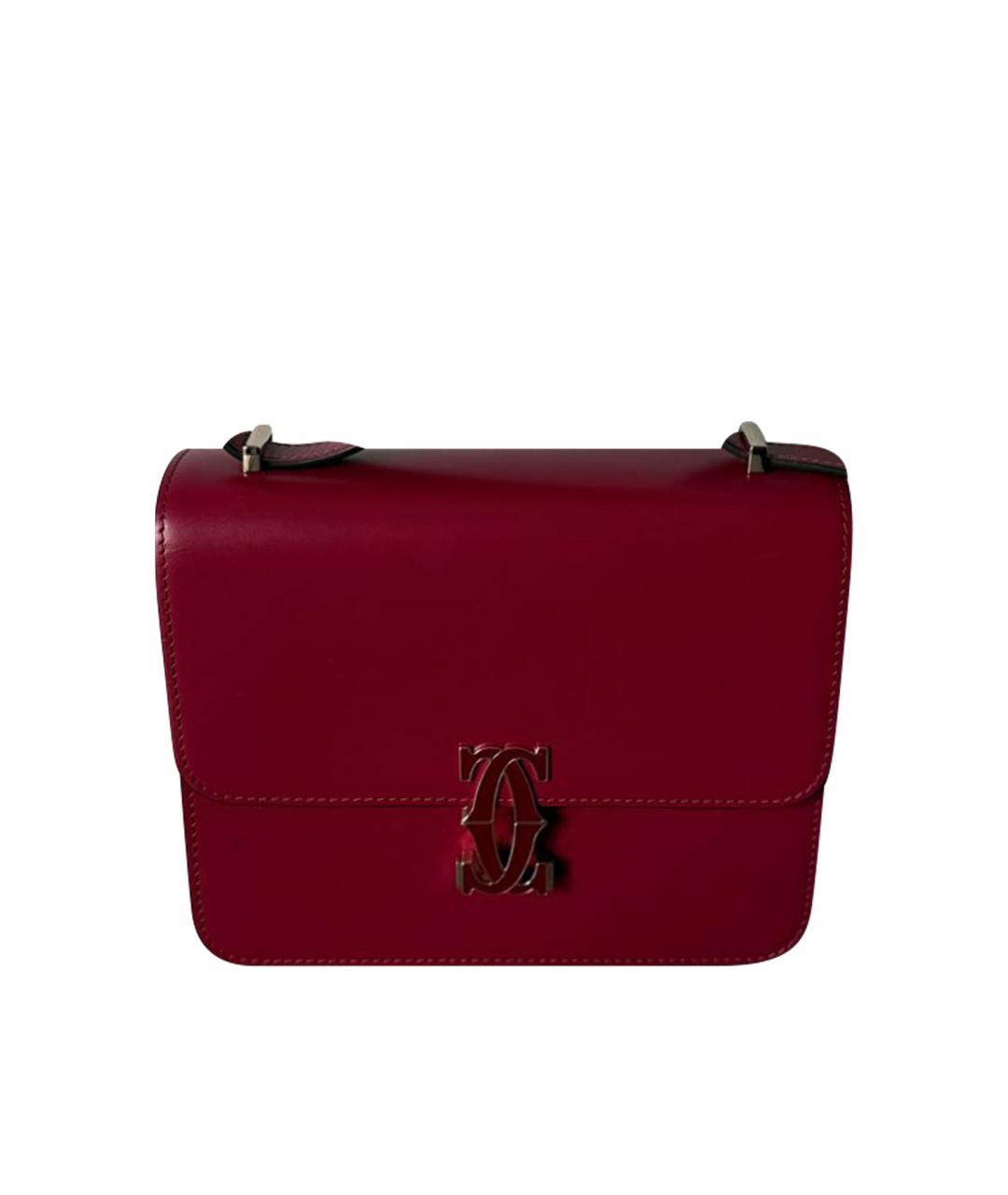 CARTIER Бордовая кожаная сумка через плечо, фото 1