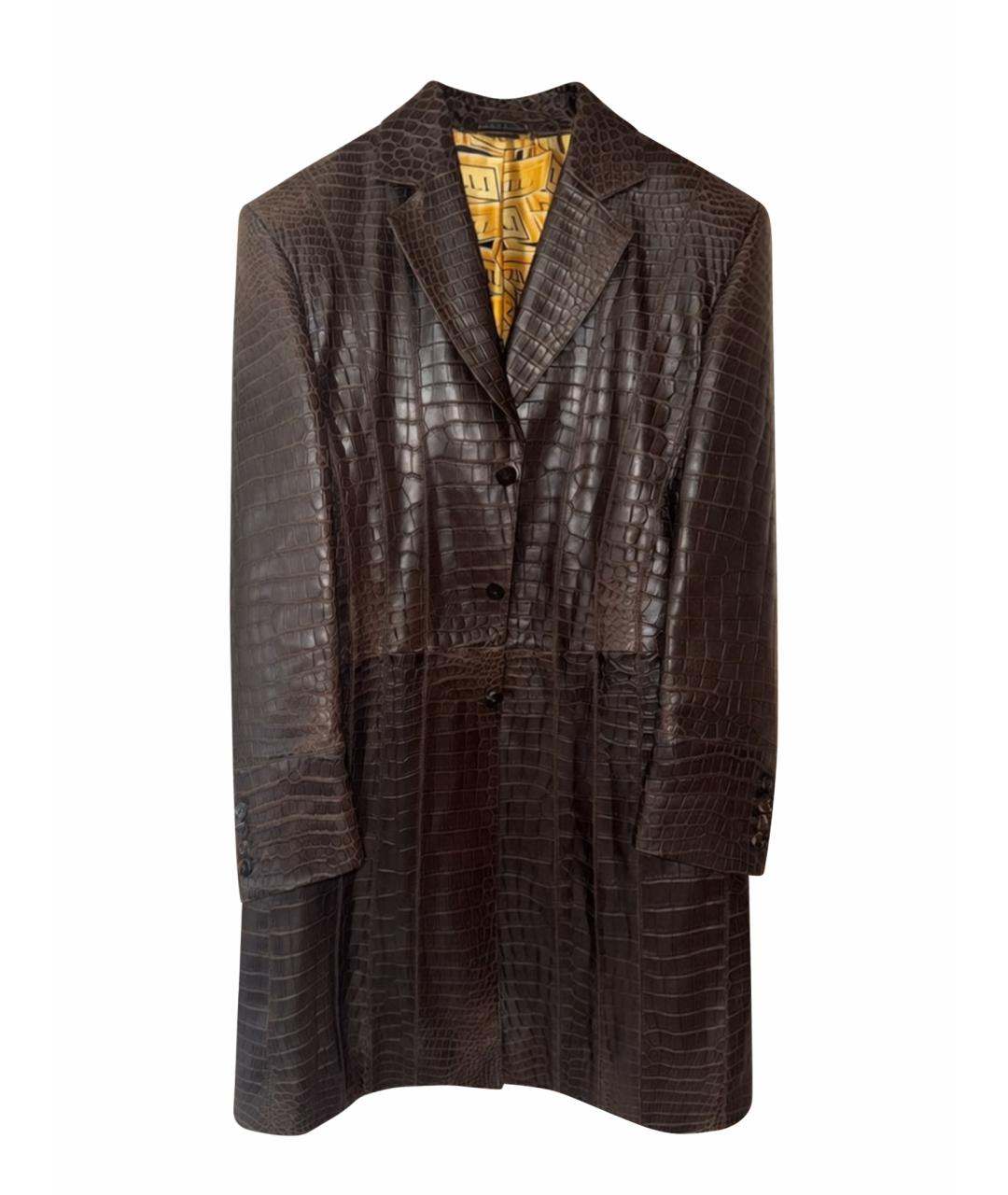 ZILLI Коричневый тренч / плащ из экзотической кожи, фото 1