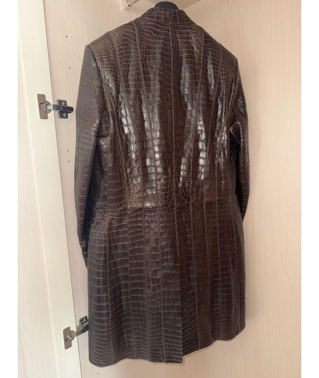 ZILLI Коричневый тренч / плащ из экзотической кожи, фото 2