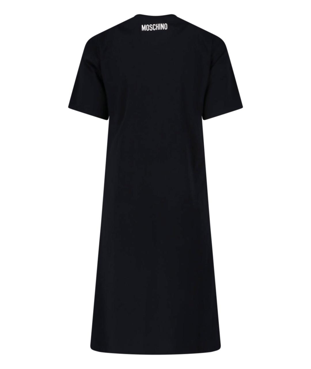 MOSCHINO Черное хлопковое повседневное платье, фото 2