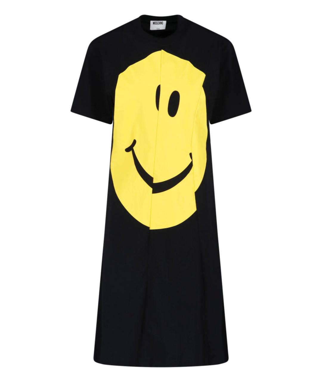 MOSCHINO Черное хлопковое повседневное платье, фото 1