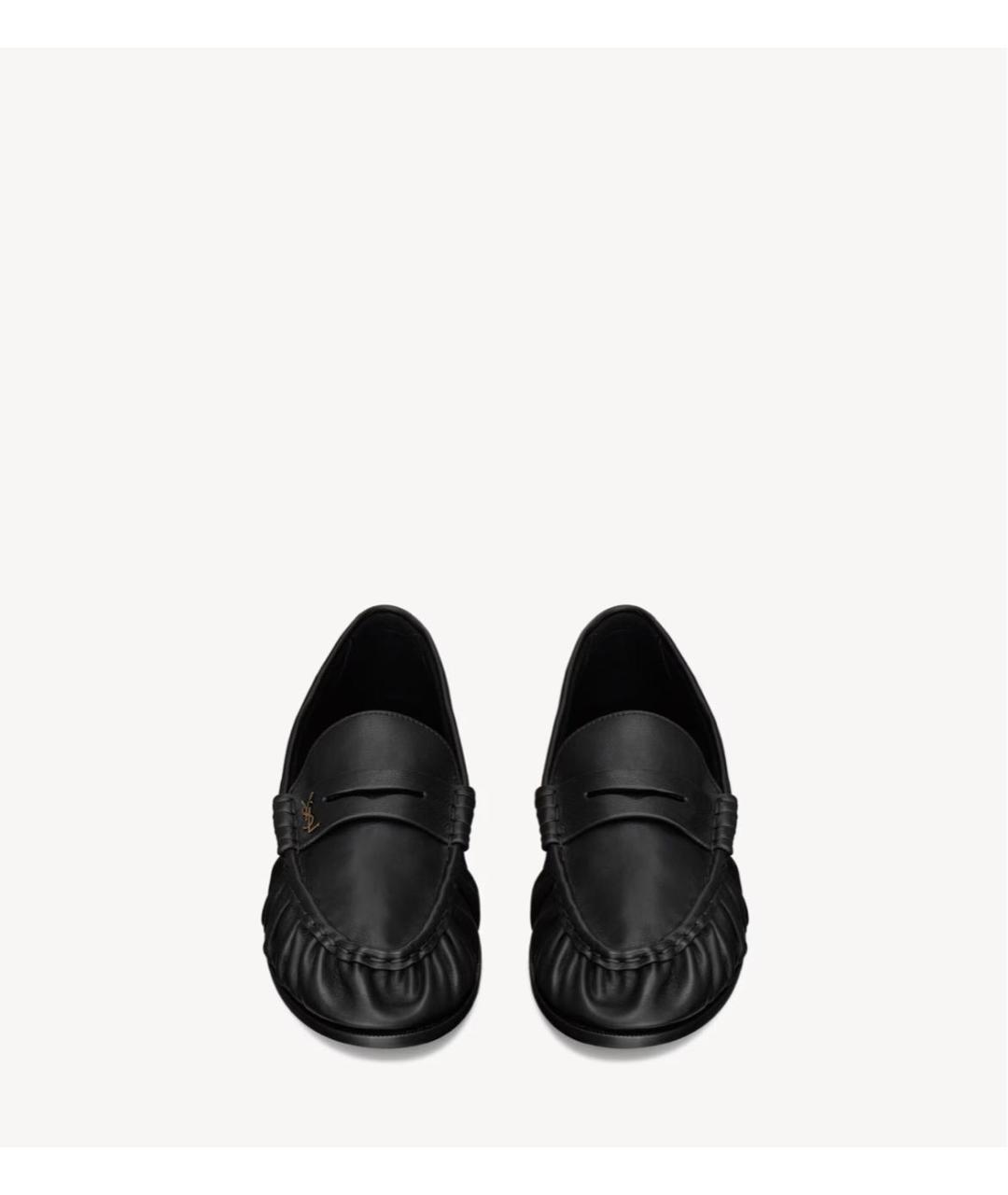 SAINT LAURENT Черные кожаные лоферы, фото 1